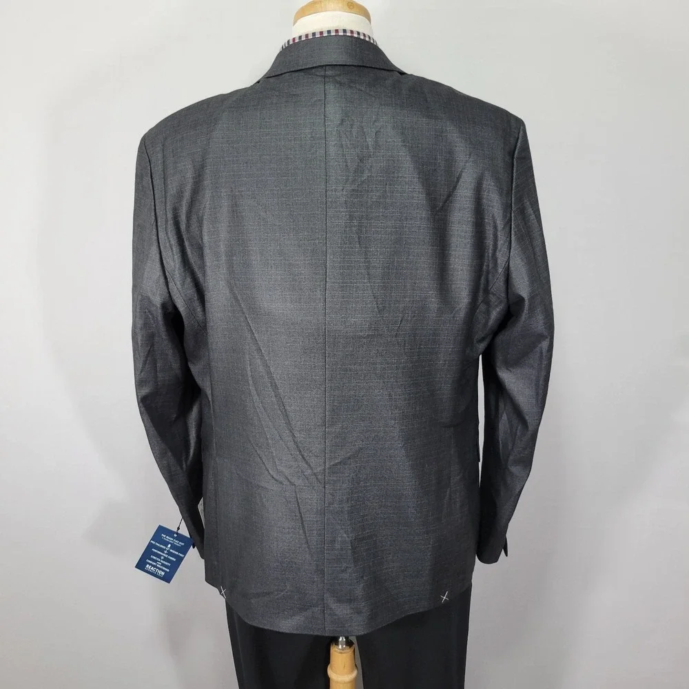 Kenneth Cole Reaction‎ Men's Sport Coat Blazer Gun Metal Techni-Cole 48R NEW